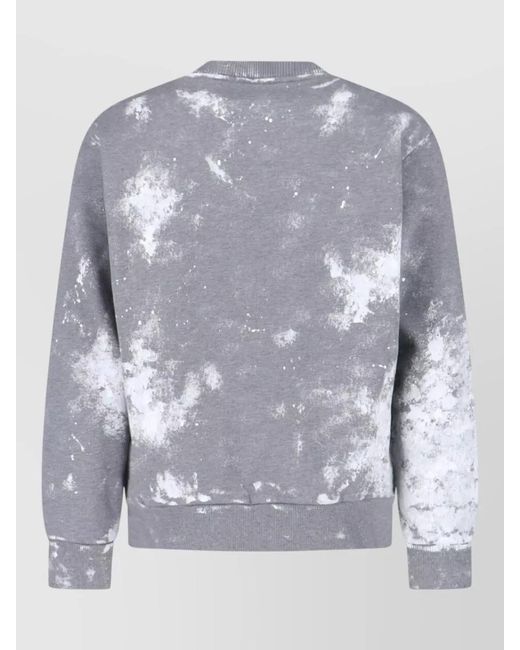 MM6 by Maison Margiela Gray Crew Neck Sweatshirt Graphic Print Tie Dye for men
