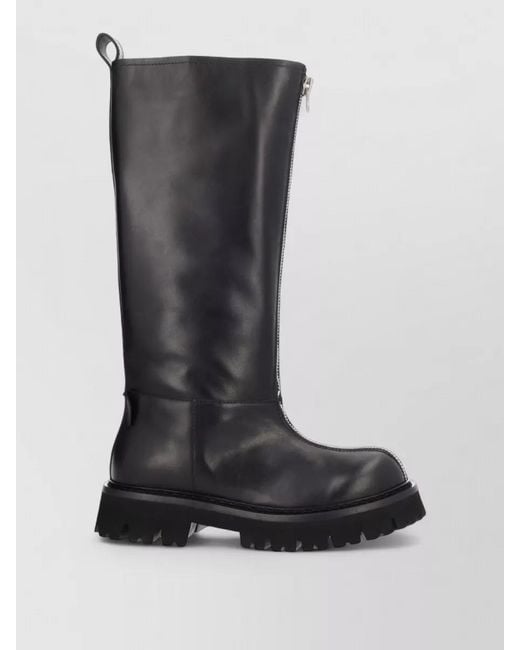 Moschino Black Zip Leather Boots