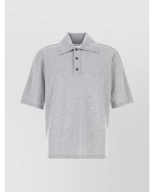 Bottega Veneta Gray Wool Polo Shirt for men