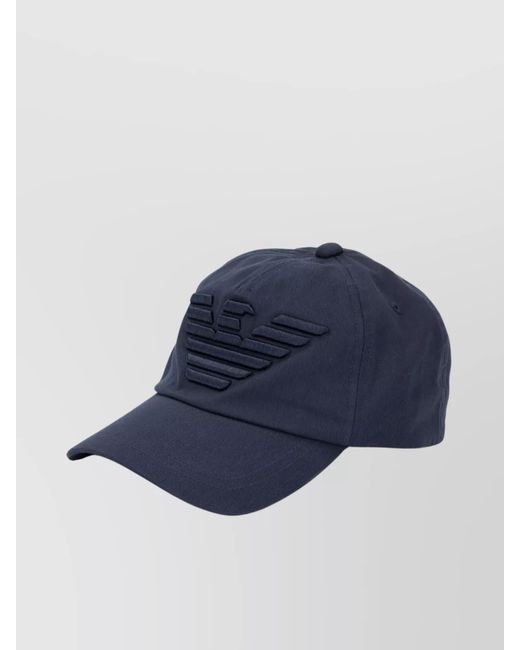 Emporio Armani Blue Logo Cotton Baseball Cap for men