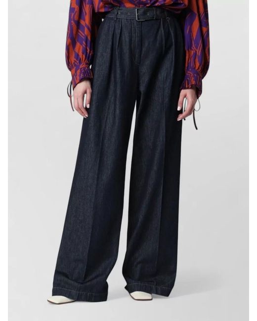 Dries Van Noten Blue Denim Wide-Leg Trousers