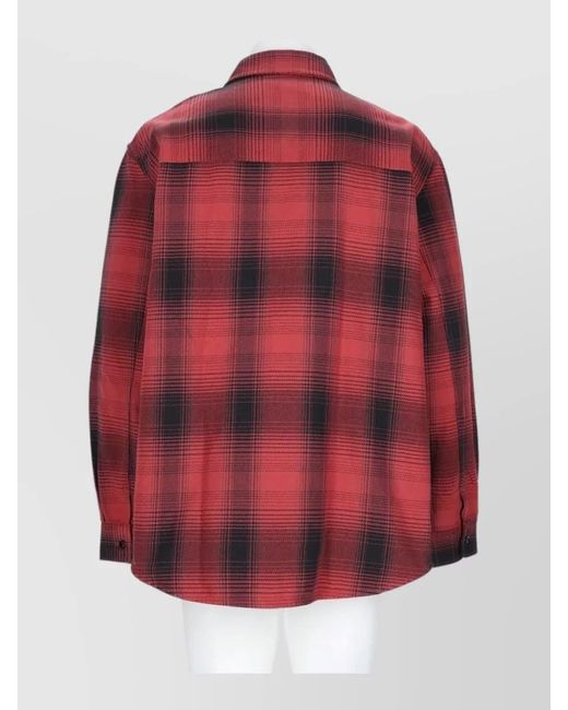 Our Legacy Red Checked Cotton Shirt for men