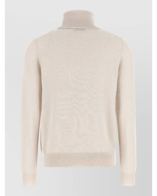 Ballantyne Natural Cashmere Diamond-Intarsia Turtleneck Sweater