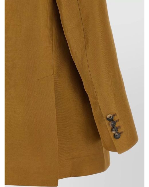 Alberto Biani Natural Linen Viscose Blazer Jacket Back Vent