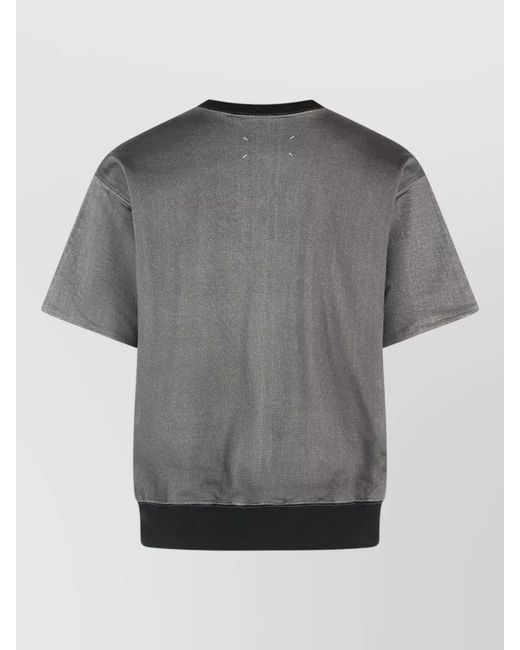 Maison Margiela Gray Viscose Cotton Crew Neck T Shirt for men