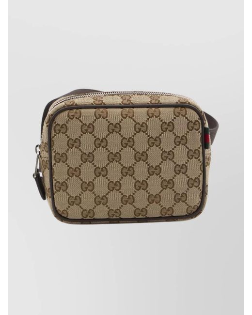 Gucci Brown Canvas Mini Shoulder Bag for men