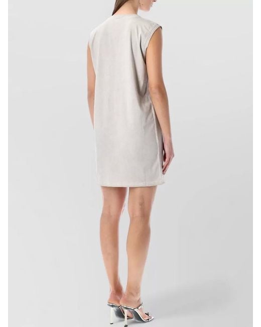 DIESEL White Cotton Sleeveless Mini Dress