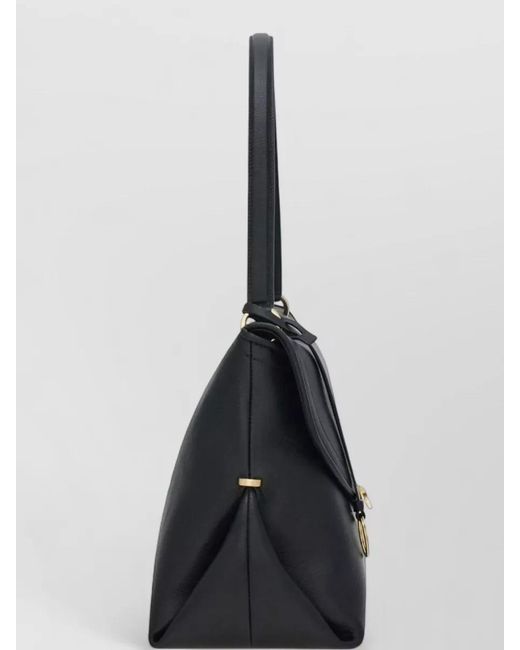 Ferragamo Black Gancini Leather Shoulder Bag