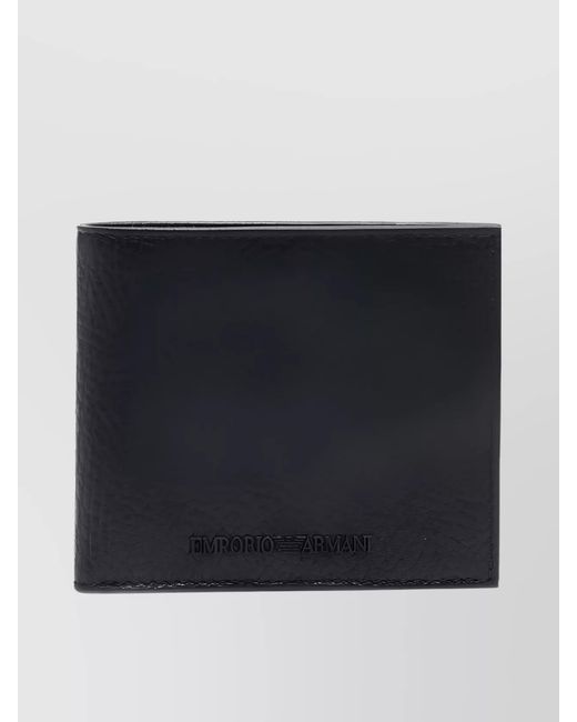 Emporio Armani Black Leather Bifold Wallet for men