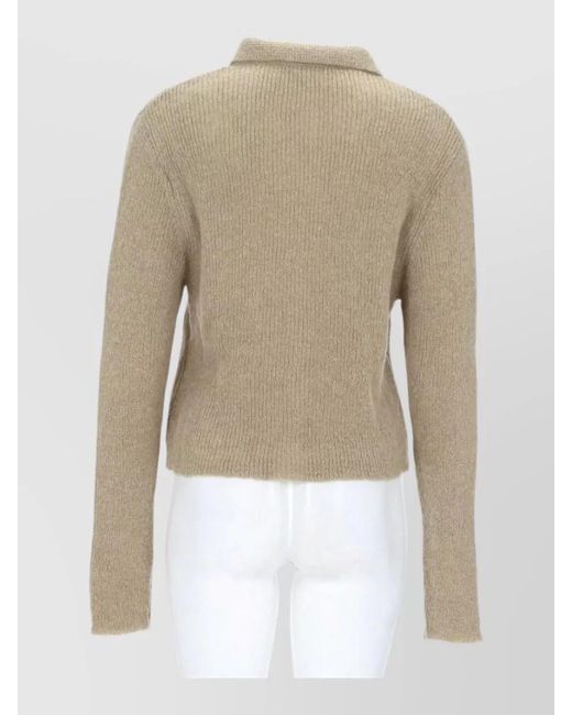 Our Legacy Natural Long Sleeve Ribbed Knitwear Crewneck Top