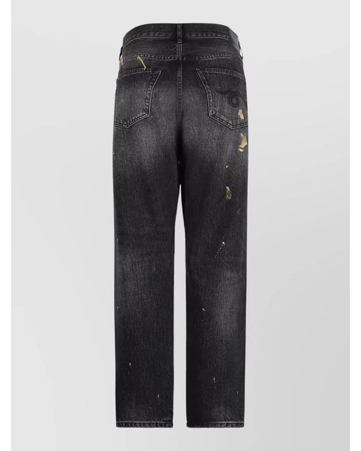 R13 Gray Straight Leg Jeans Five Pocket Design