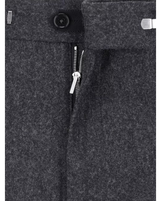 Jil Sander Blue Wool Straight-Leg Trousers for men