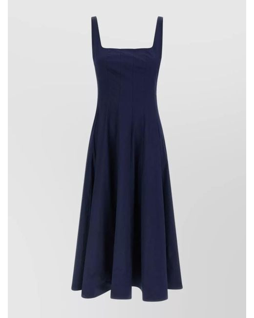 Staud Blue Cotton Midi Dress