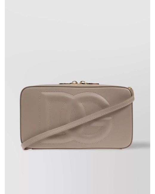 Dolce & Gabbana Natural Small Rectangular Camera Bag With Adjustable Strap
