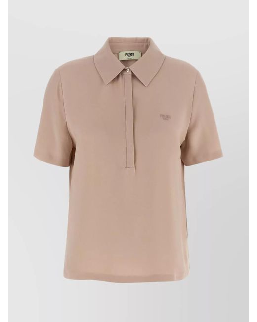 Fendi Natural Silk Polo Shirt