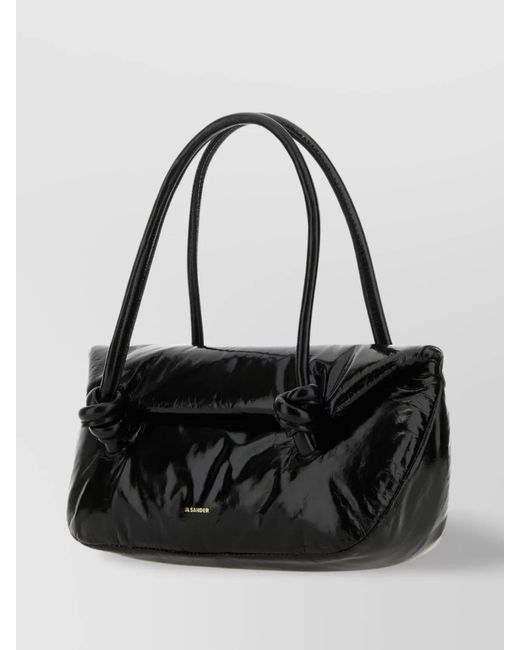 Jil Sander Black Knot Small Leather Shoulder Bag