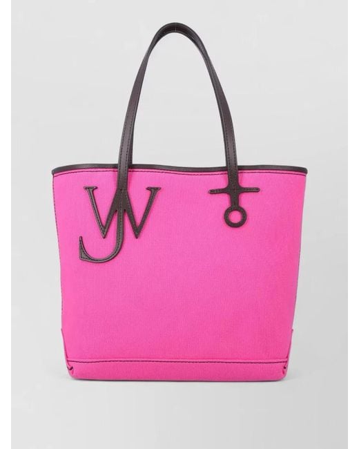 J.W. Anderson Pink Anchor Tote Small Canvas Tote Bag