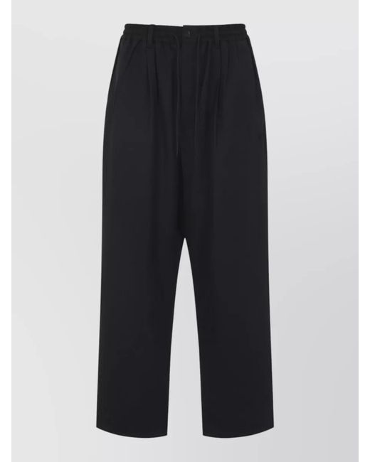 Y-3 Blue Wool Wide-Leg Trousers for men