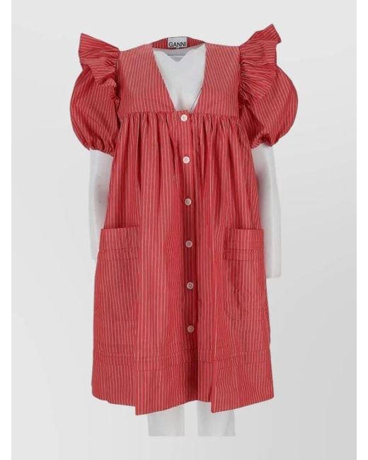 Ganni Red Cotton Top