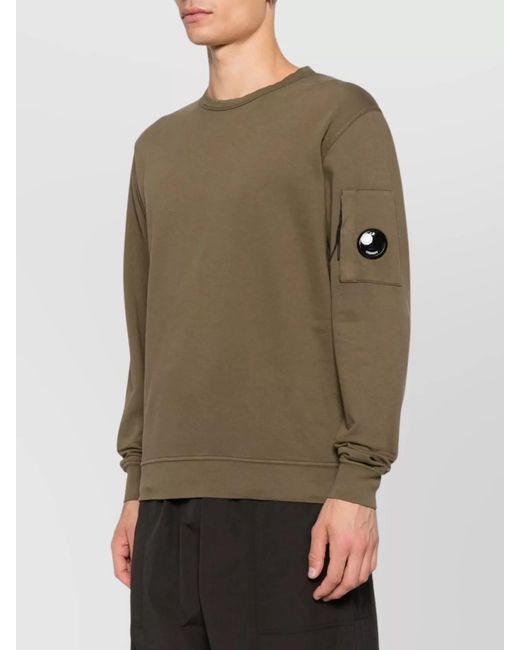 C P Company Green Cotton Crewneck Sweatshirt for men
