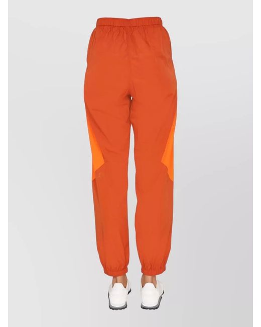 Y-3 Orange Jogger Pants Contrast Panels Elastic Waistband