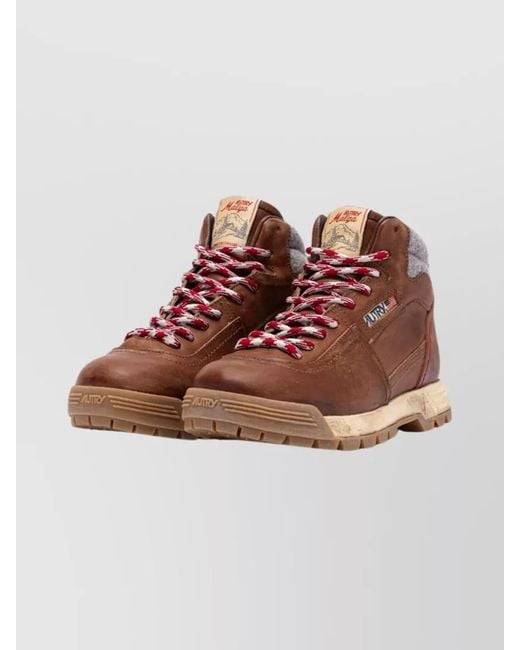 Autry Brown Leather Hiking Boots