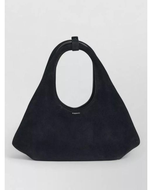 Coperni Blue Folded Mini Suede Tote Top Handle