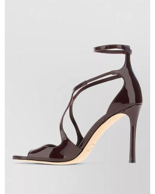 Jimmy Choo Multicolor Azia Leather Patent Strappy Open Toe Pumps