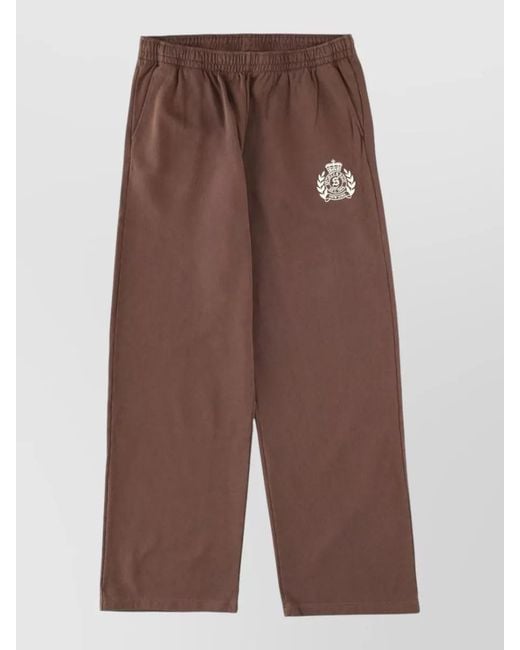 Sporty & Rich Brown Comfortable Trousers Featuring Elastic Waistband