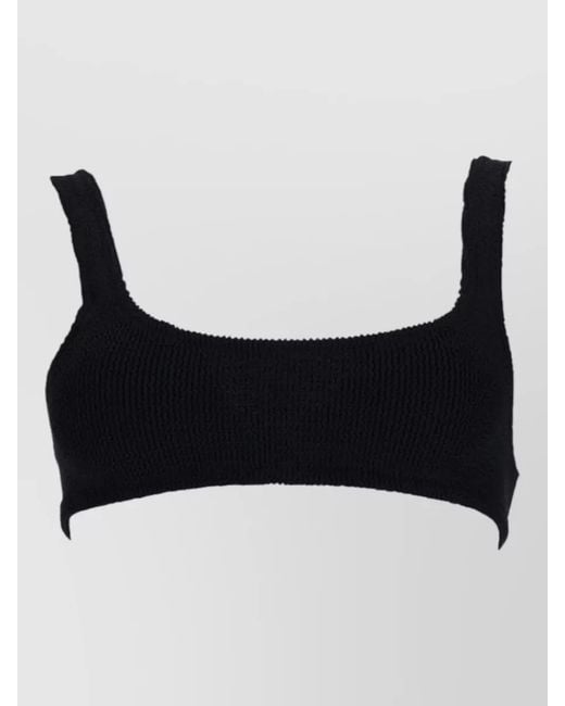 Mc2 Saint Barth Black Crinkle Bikini Top