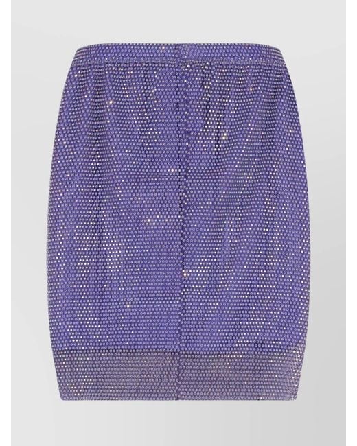 Santa Brands Purple Crystal-Embellished Netted Mini Skirt