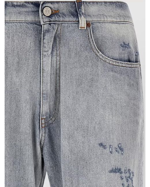MM6 by Maison Margiela Gray Straight-Leg Jeans for men