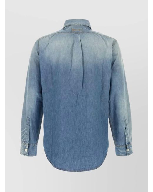 Givenchy Blue Denim Long-Sleeve Shirt for men
