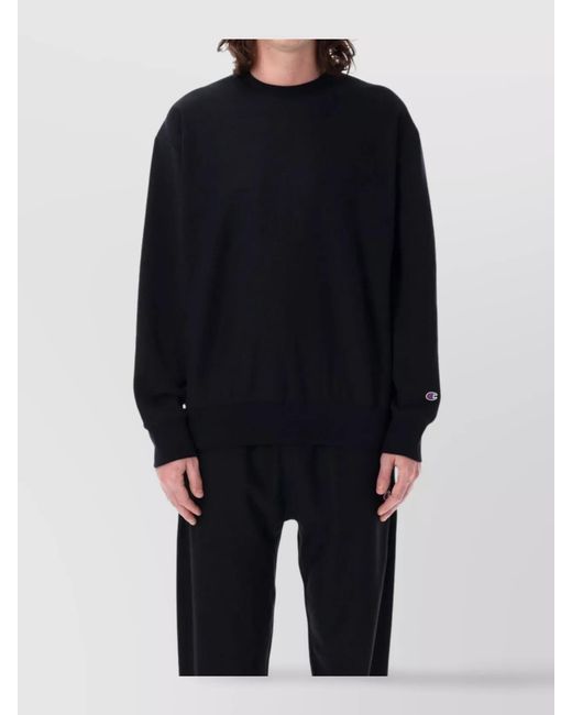 Champion Blue Cotton-Blend Relaxed-Fit Crewneck Sweatshirt for men