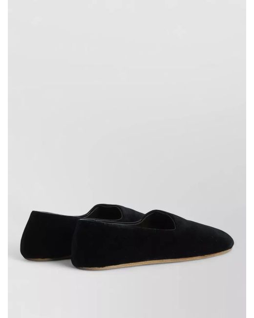 The Row Black Ponti Velvet Leather Sole Slippers