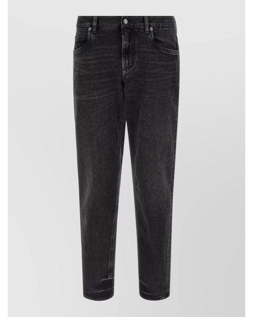 Dolce & Gabbana Black Tailored Pants Belt Loops And Pockets for men