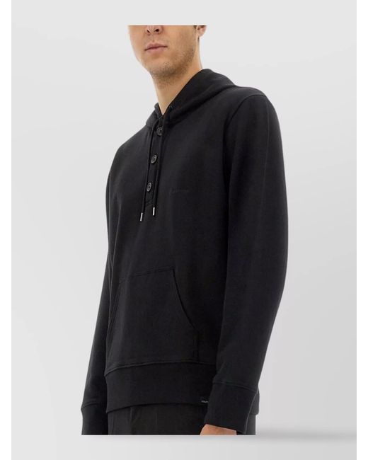 Courreges Black Cotton Hoodie for men