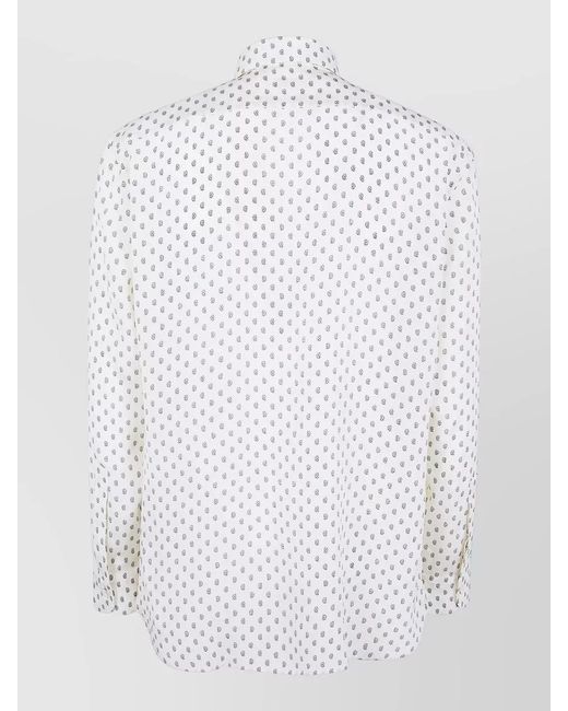 Tom Ford White Silk Paisley Print Shirt for men
