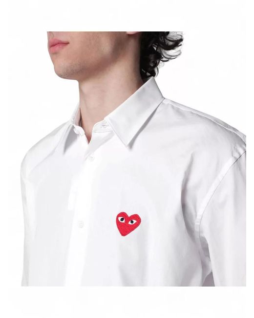 Comme des Garçons White Long Sleeve Shirt Button Down Collar for men