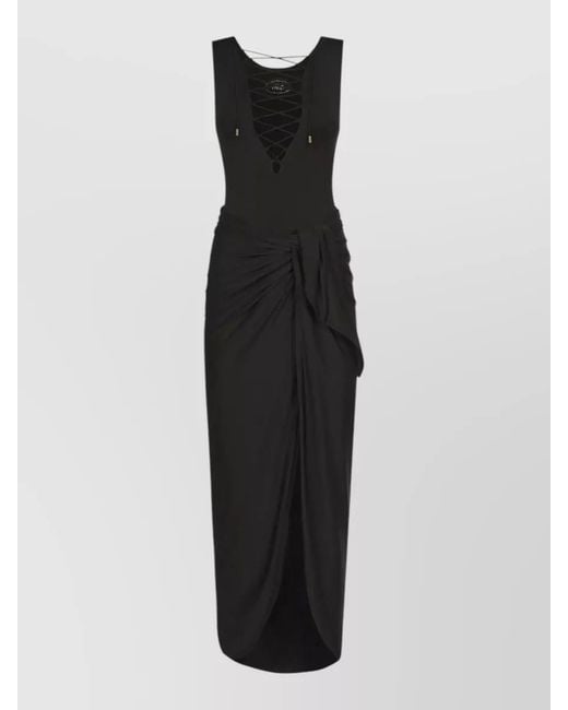 Taller Marmo Black Printed Swimsuit And Pareo Set