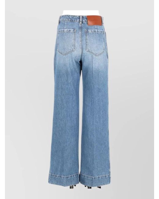 Victoria Beckham Blue Alina Denim Pants Wide Leg Cut