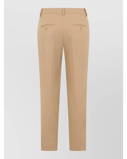 Weekend by Maxmara Natural Straight Leg Cotton Trousers Tailored Style