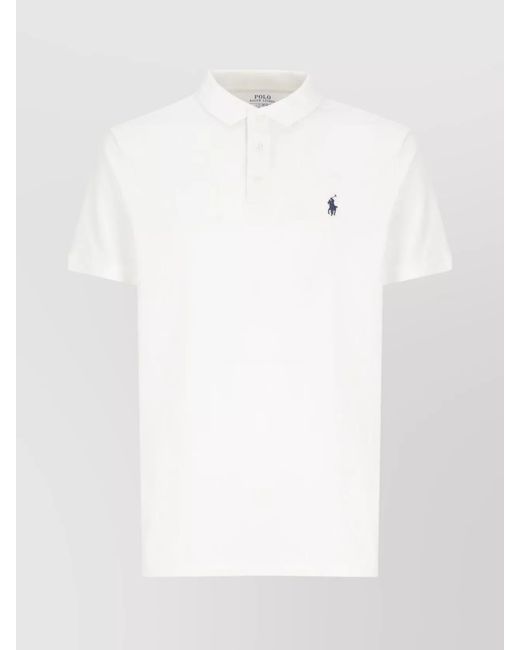 Ralph Lauren White Cotton Polo Shirt With Collar for men