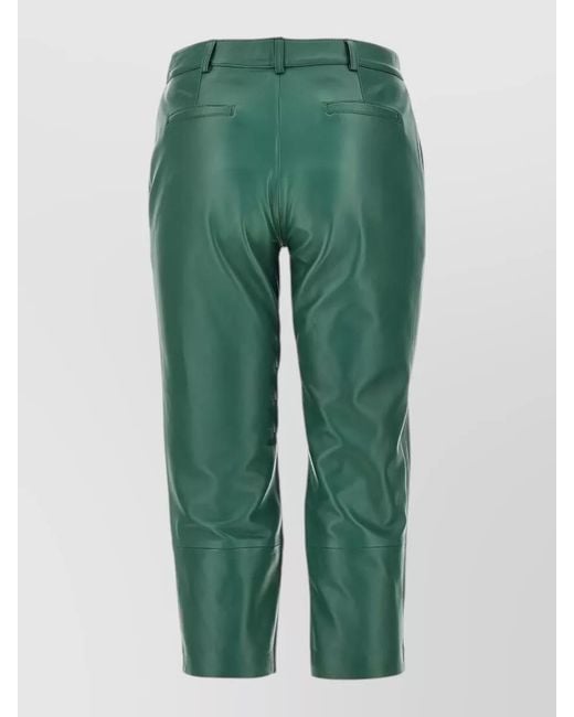 Frankie Shop Green Straight Leg Pants Belt Loops Pockets