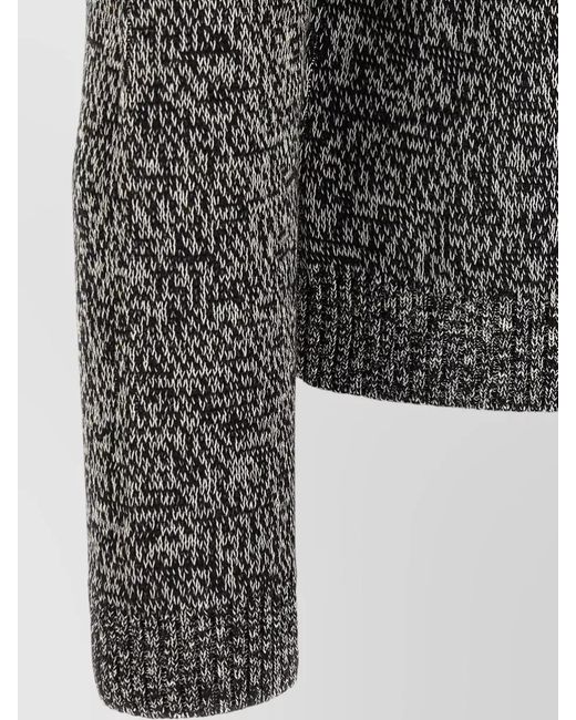 Valentino Garavani Gray Panthère Crew Neck Sweater Patterned Knit for men