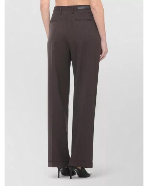 Briglia 1949 Gray Virgin Wool Wide-Leg Trousers
