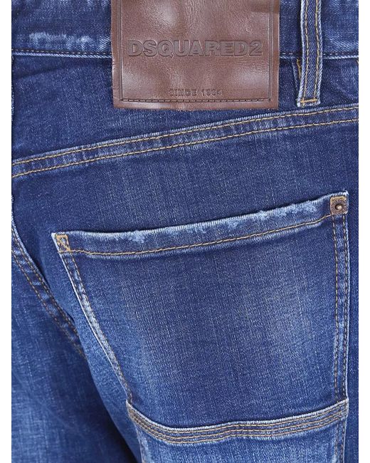 DSquared² Blue Loose Fit Jeans Belt Loops Five Pockets for men