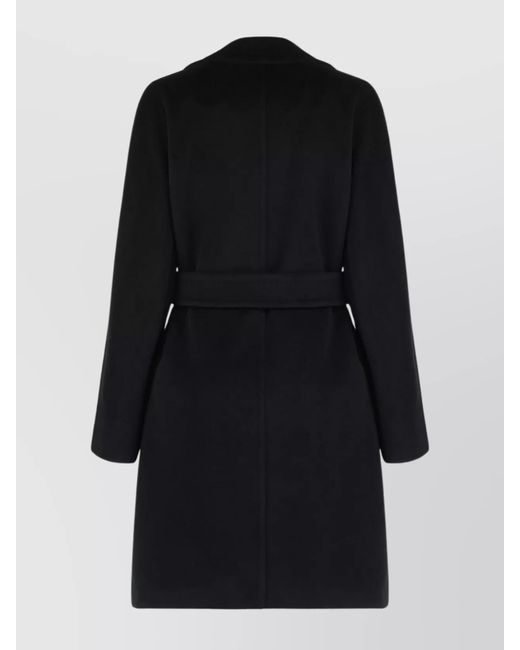 Max Mara Midi Robe Coat Made From Beaver Wool in Black | Lyst UK