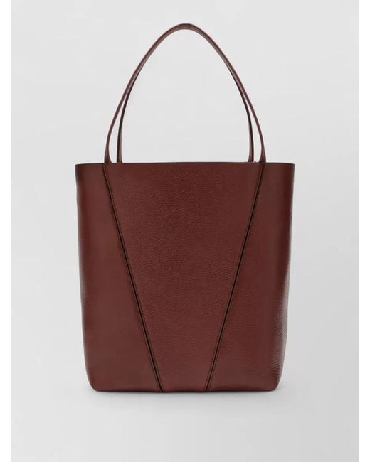 Chloé Brown Tote Bag Chain Detail Tone Hardware