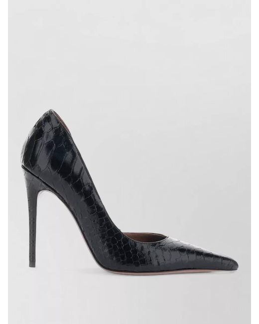 Paris Texas Gray Vera Pump Calfskin Pointed Toe Stiletto